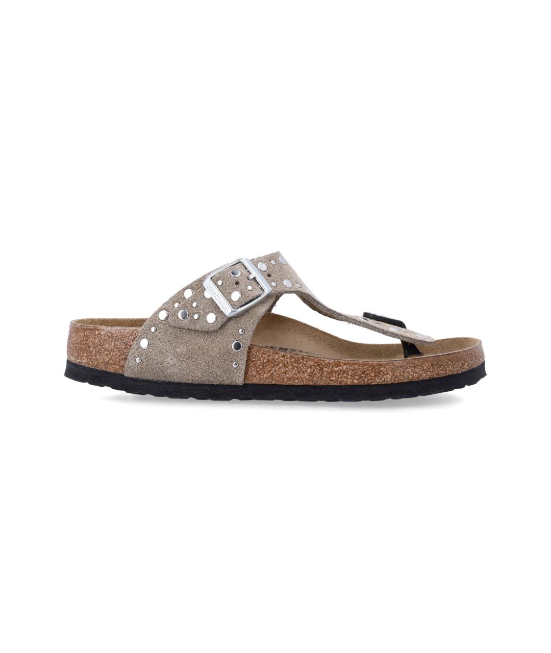 BIRKENSTOCK Серые замшевые сандалии, фото 1