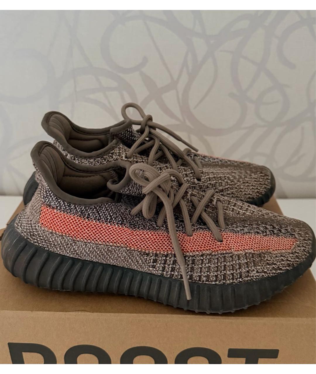 ADIDAS YEEZY Коричневые текстильные кроссовки, фото 7