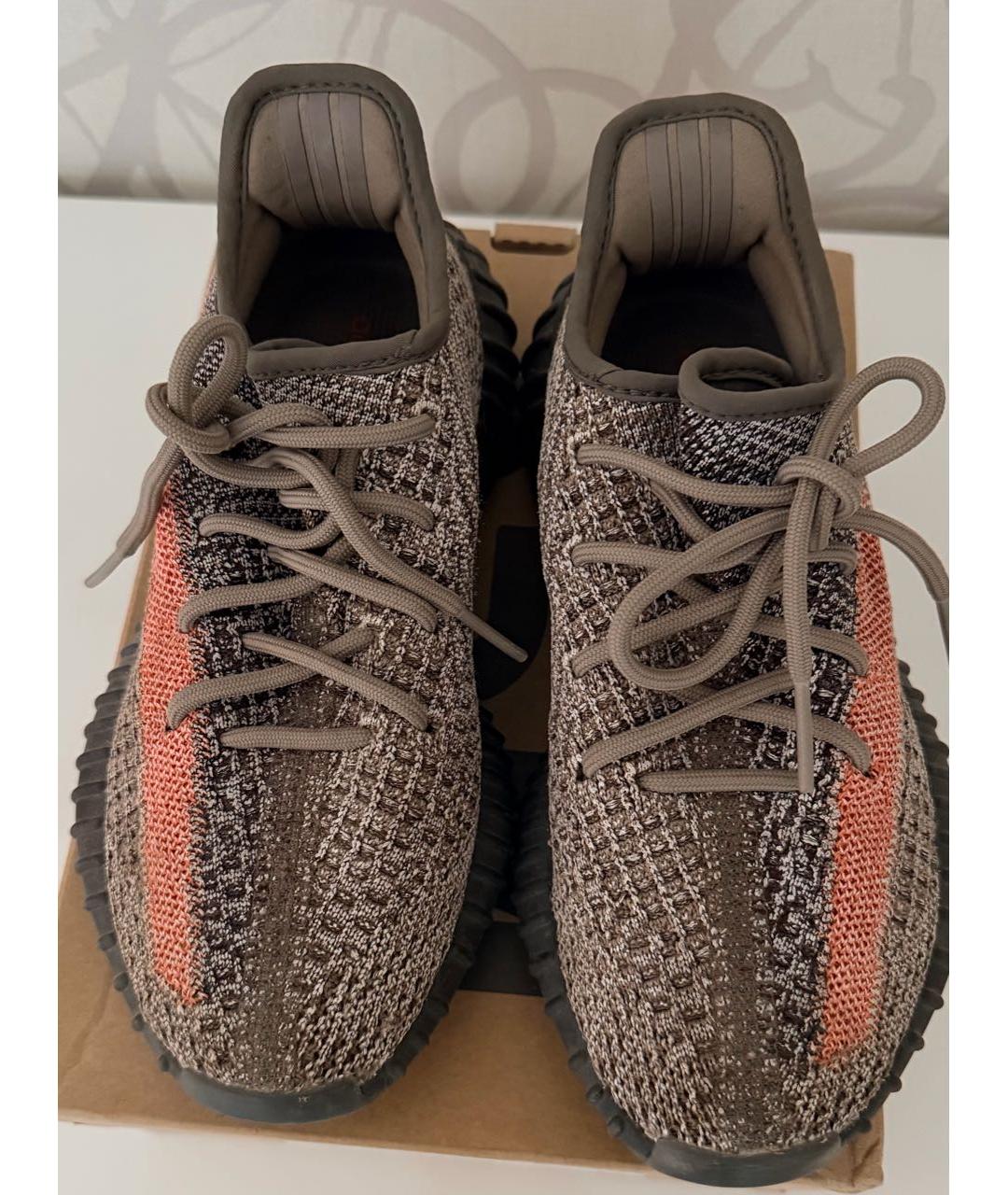 ADIDAS YEEZY Коричневые текстильные кроссовки, фото 2