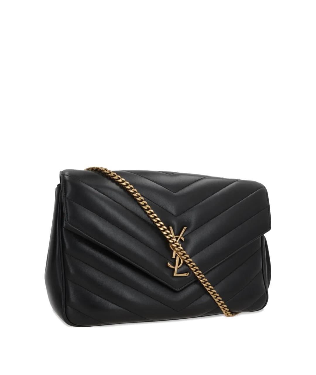 SAINT LAURENT Черная кожаная сумка через плечо, фото 3
