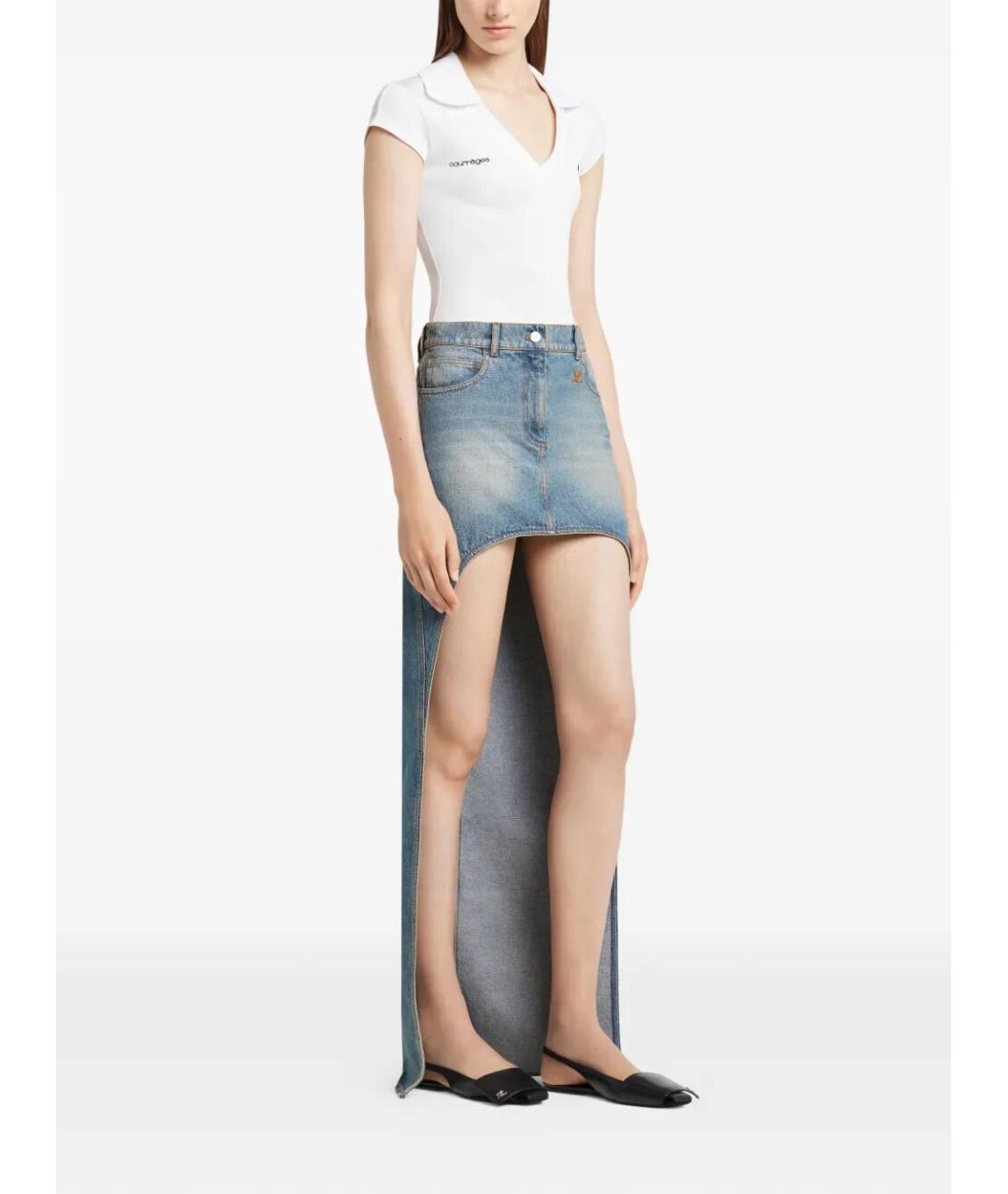 COURREGES Белая полиэстеровая футболка, фото 4
