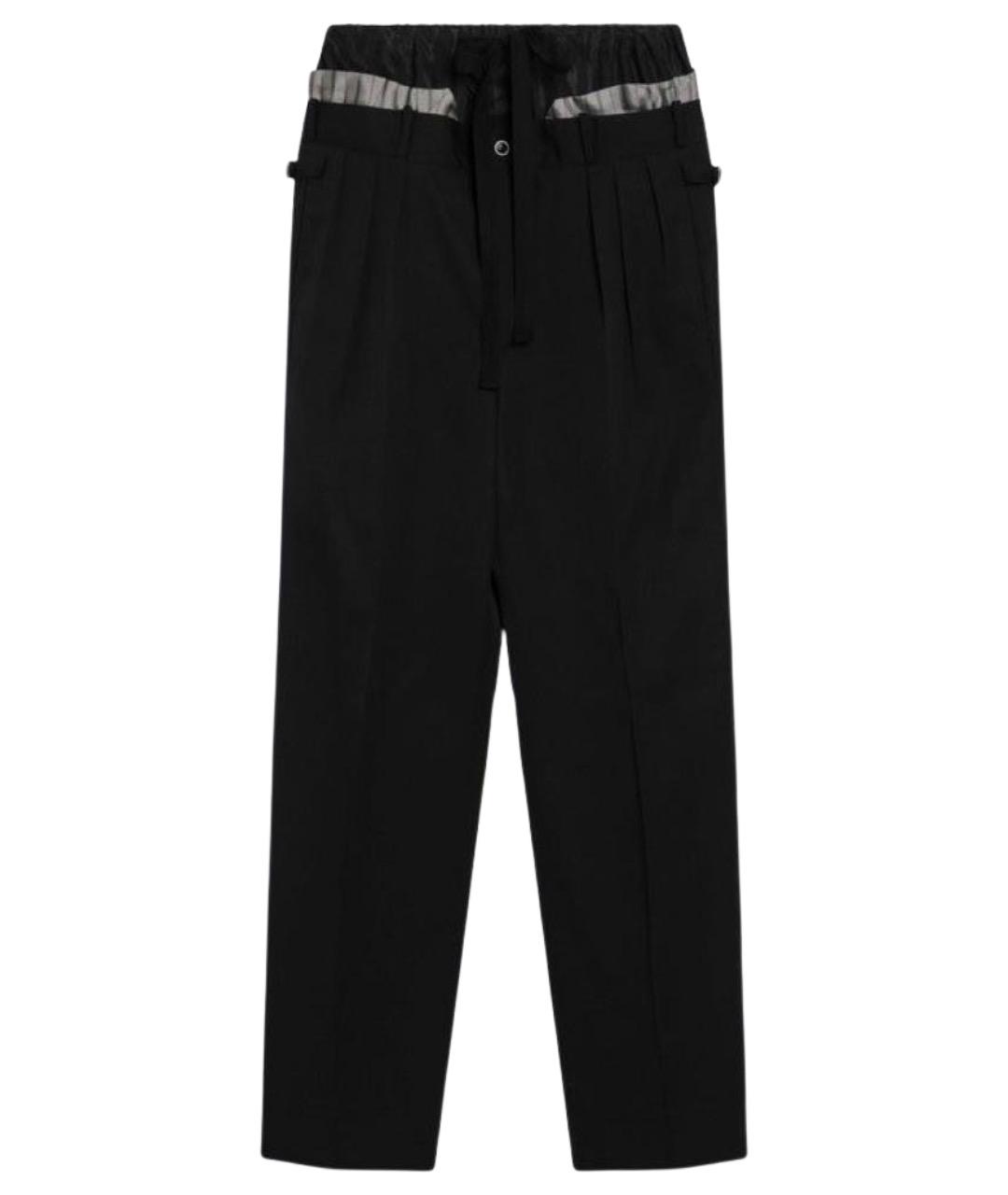 MAISON MARGIELA Черные шерстяные повседневные брюки, фото 1