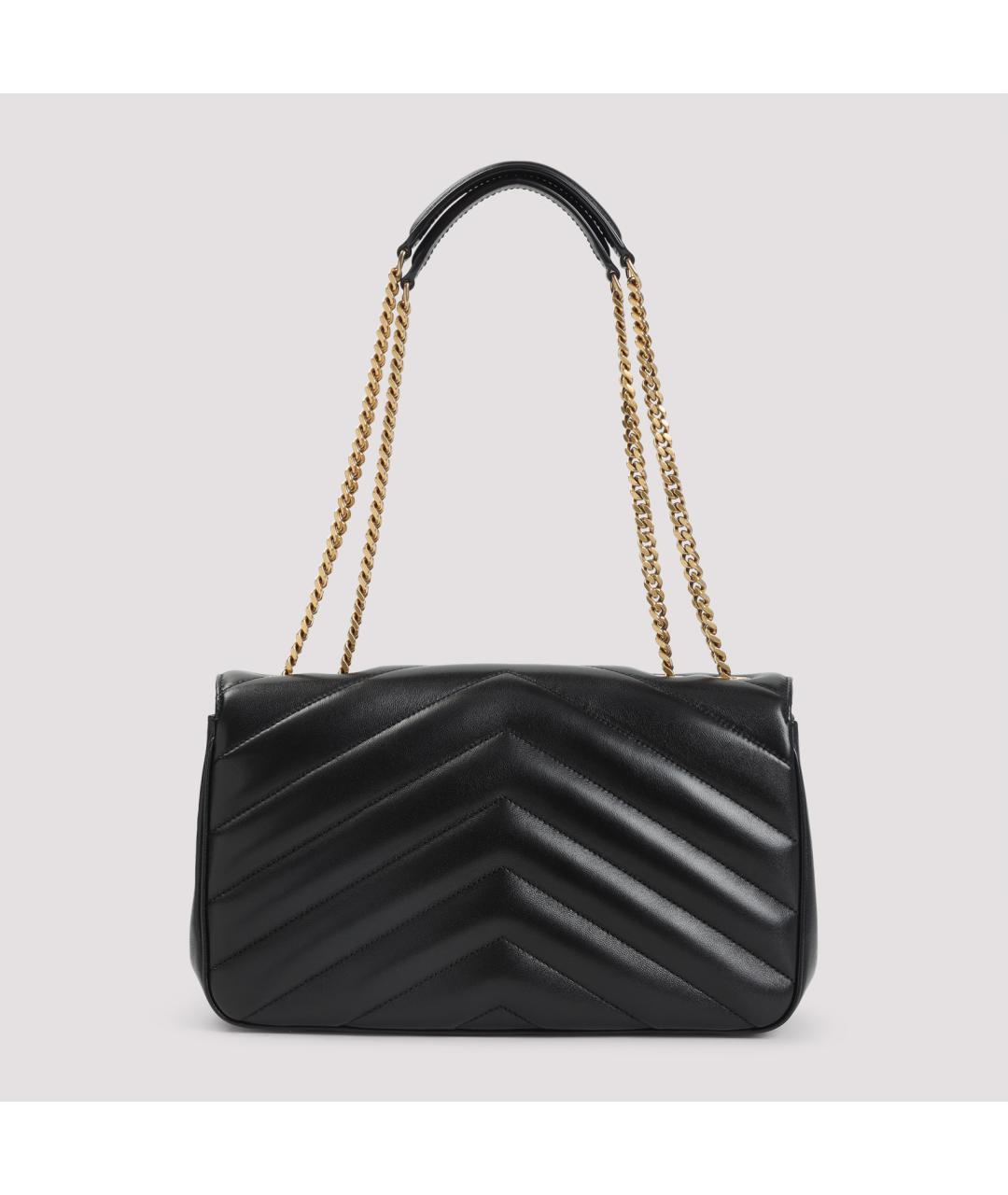 SAINT LAURENT Черная кожаная сумка через плечо, фото 3