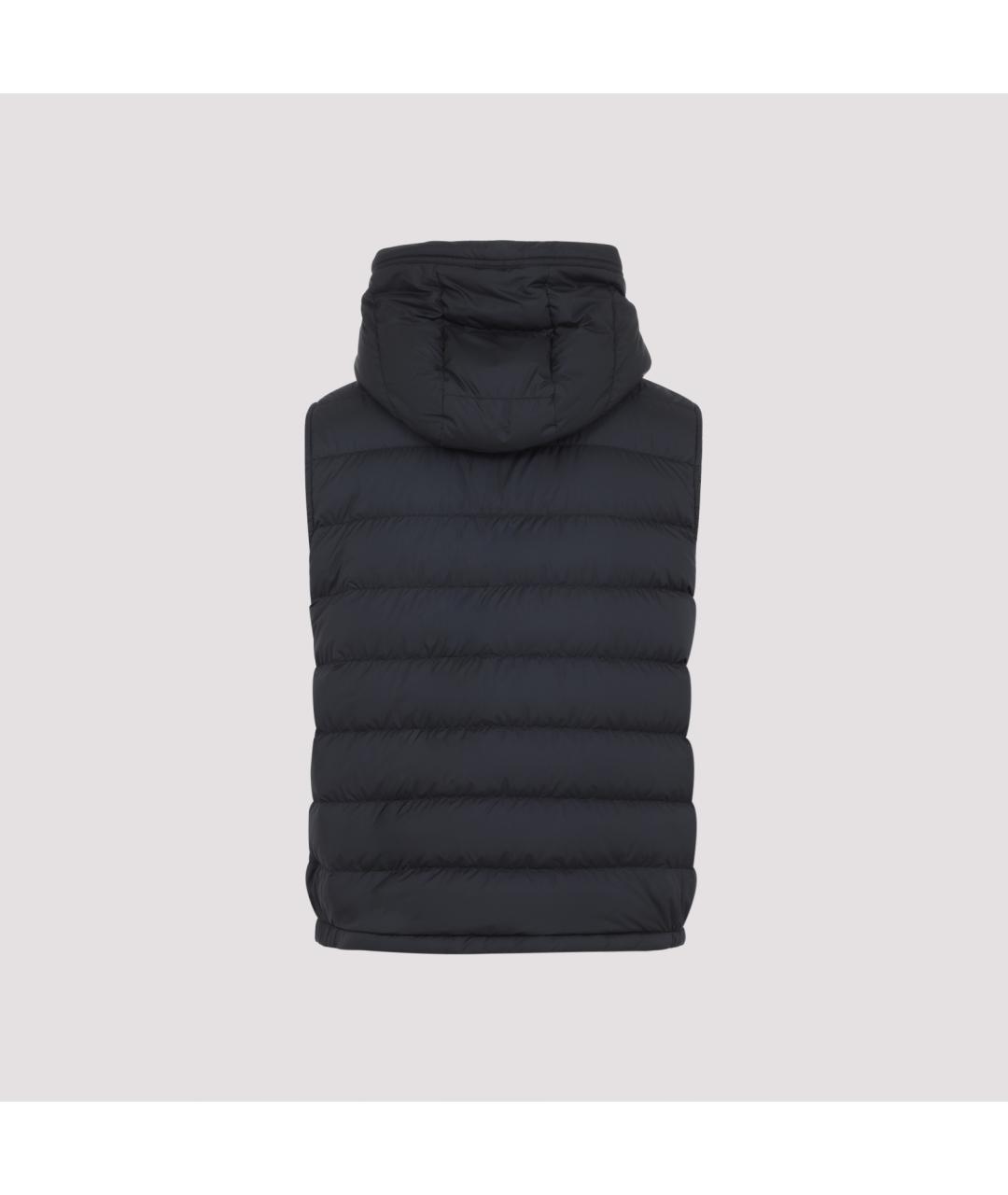 MONCLER Черный полиэстеровый жилет, фото 4