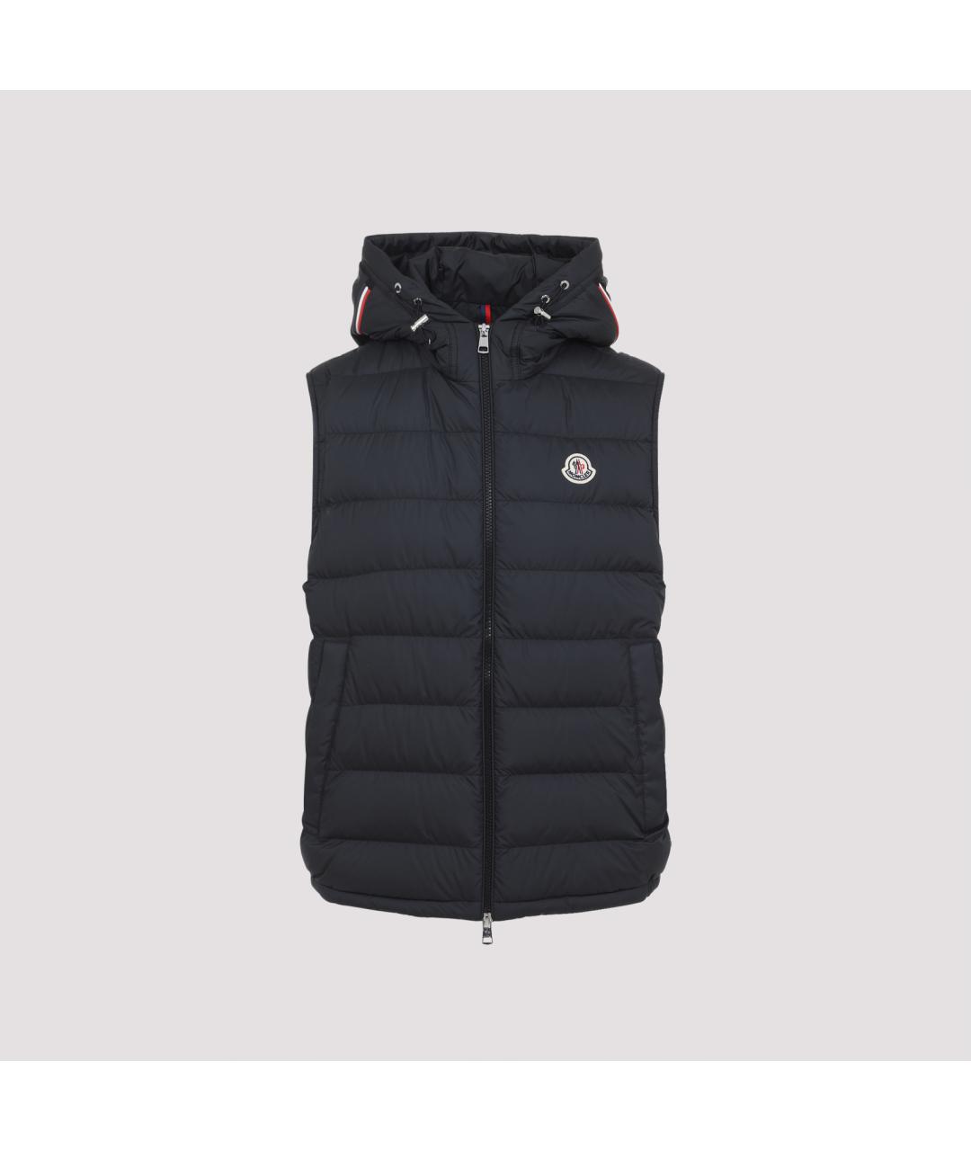 MONCLER Черный полиэстеровый жилет, фото 3