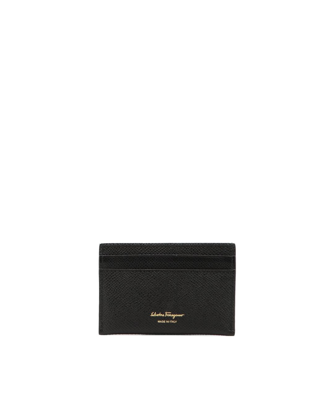 FERRAGAMO Черный кожаный кардхолдер, фото 3