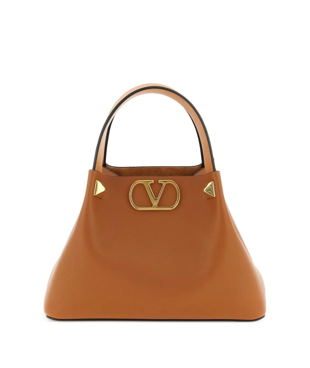 VALENTINO Бежевая кожаная сумка тоут, фото 1