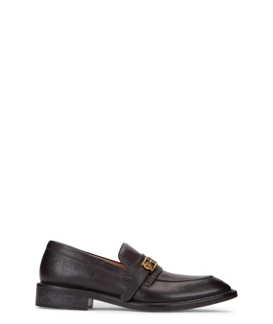 VERSACE Коричневые кожаные лоферы, фото 1