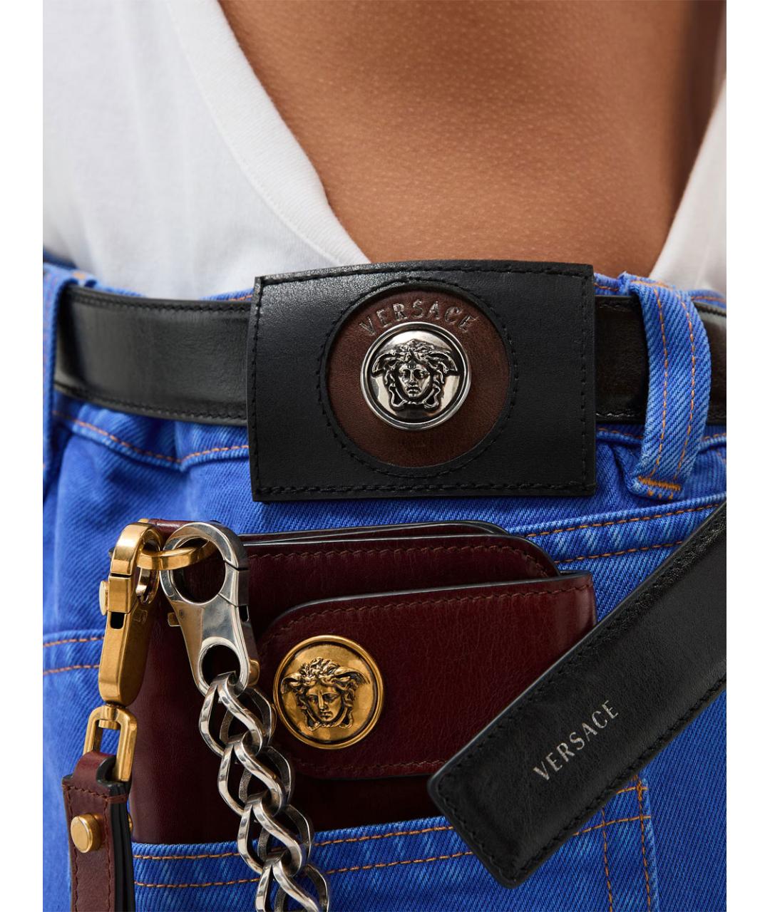 VERSACE Синие хлопковые джинсы слим, фото 5