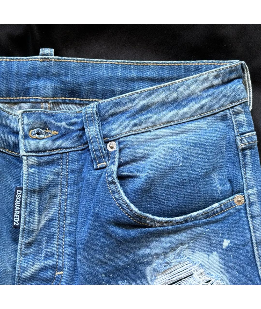 DSQUARED2 Темно-синие хлопковые джинсы скинни, фото 5