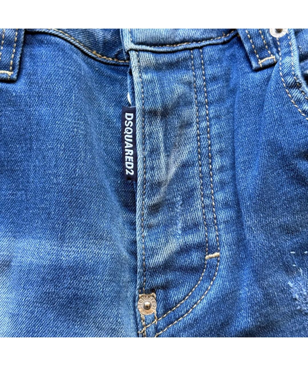 DSQUARED2 Темно-синие хлопковые джинсы скинни, фото 4