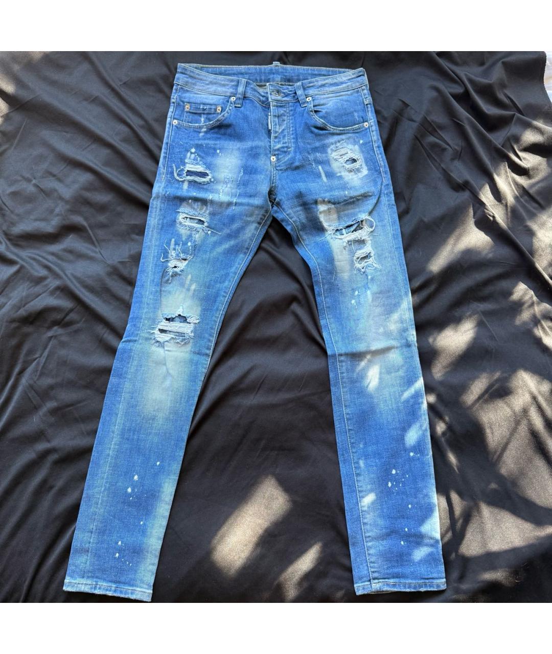 DSQUARED2 Темно-синие хлопковые джинсы скинни, фото 6