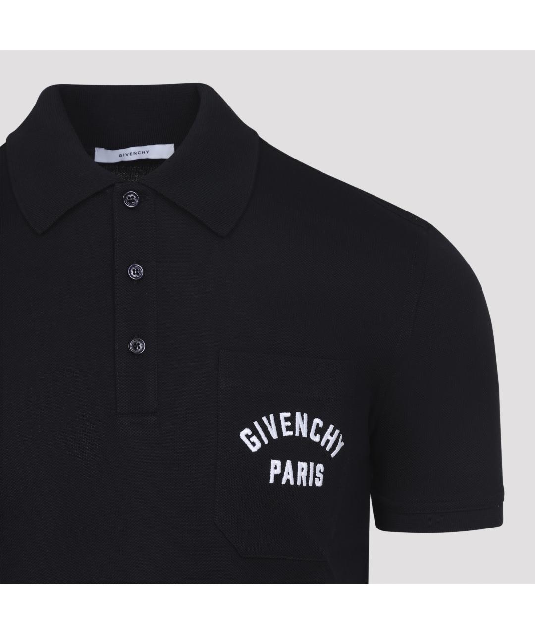 GIVENCHY Темно-синее хлопковое поло с коротким рукавом, фото 4