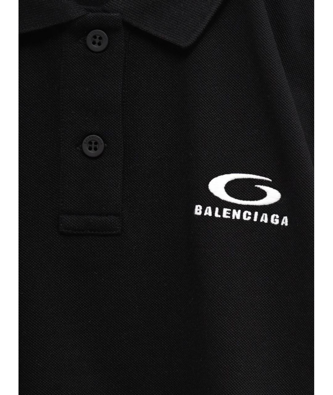 BALENCIAGA Черная полиэстеровая футболка, фото 2