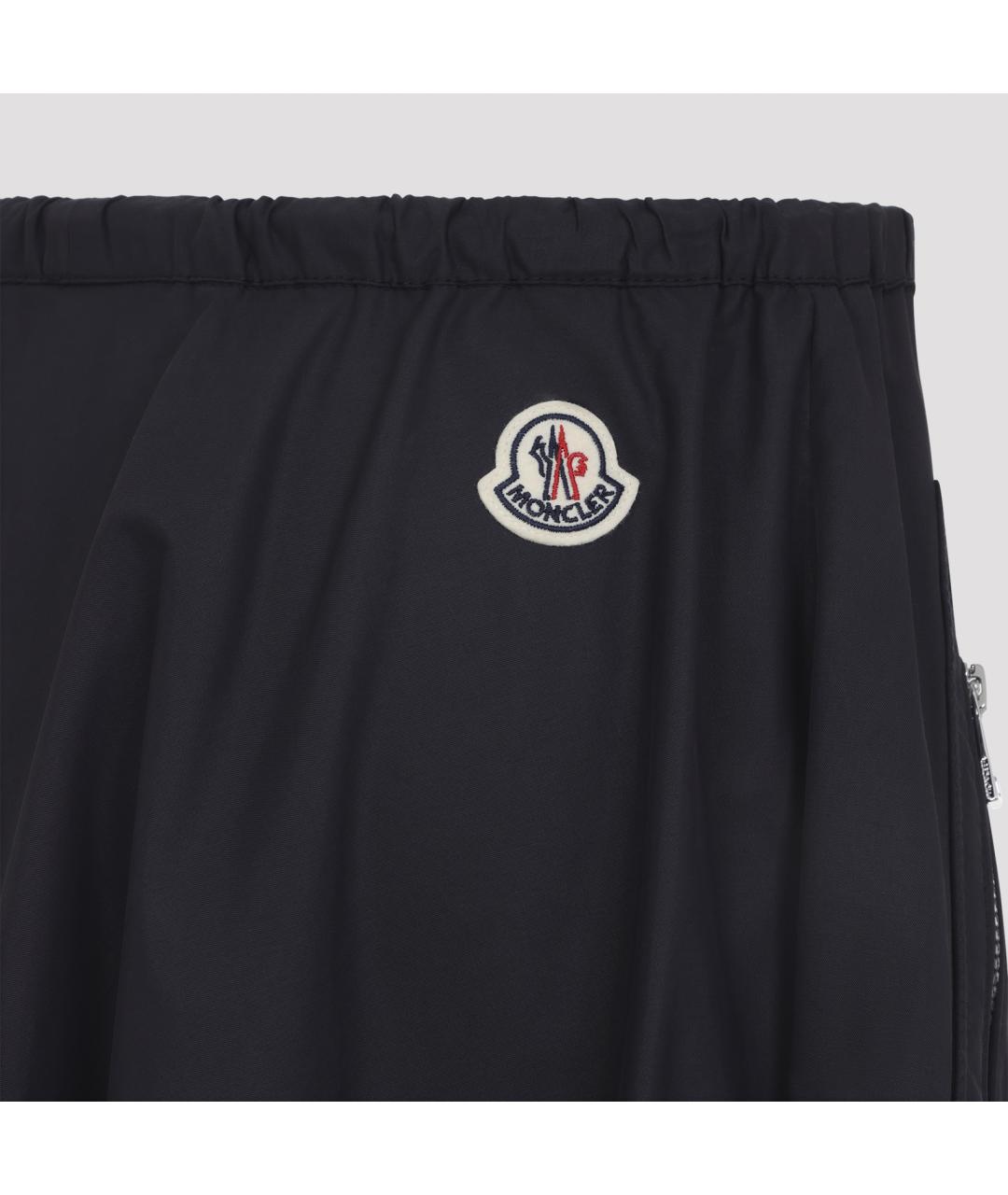 MONCLER Темно-синяя хлопковая юбка миди, фото 4