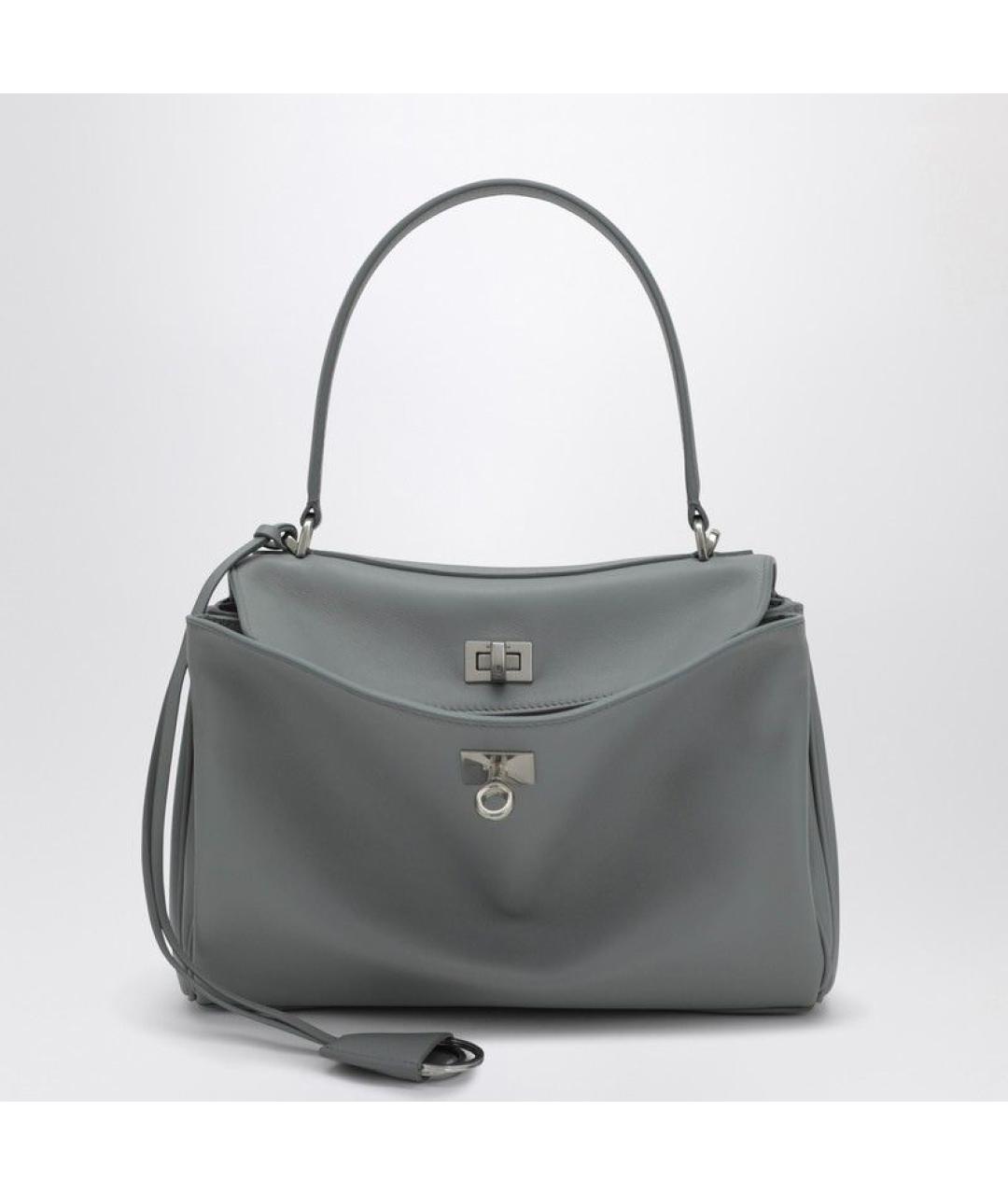 BALENCIAGA Серая кожаная сумка тоут, фото 3