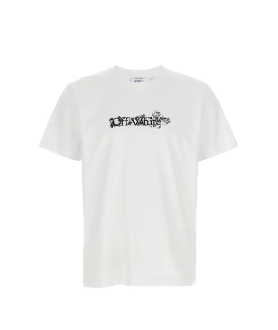 OFF-WHITE Белая хлопковая футболка, фото 5