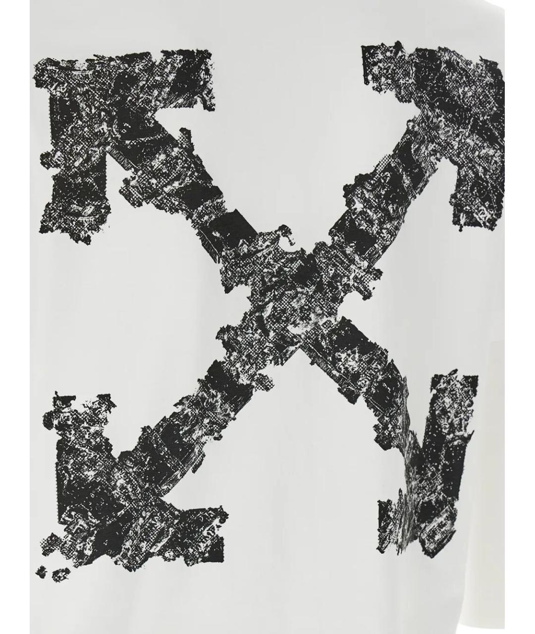 OFF-WHITE Белая хлопковая футболка, фото 4