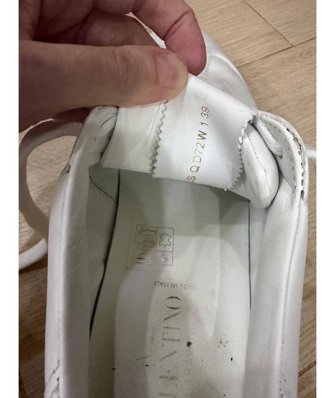 VALENTINO Белые кожаные низкие кроссовки / кеды, фото 6