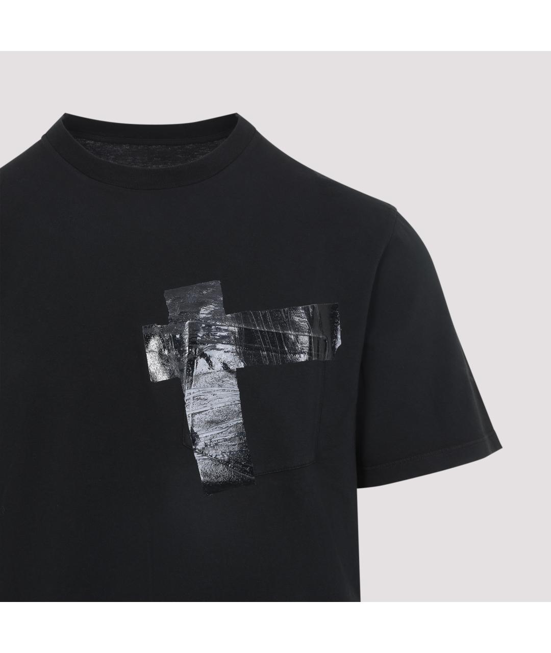 MAISON MARGIELA Черная хлопковая футболка, фото 4