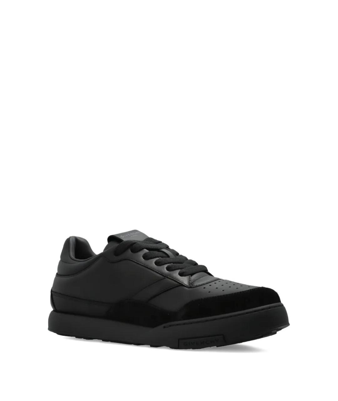 GIVENCHY Черные кожаные низкие кроссовки / кеды, фото 4