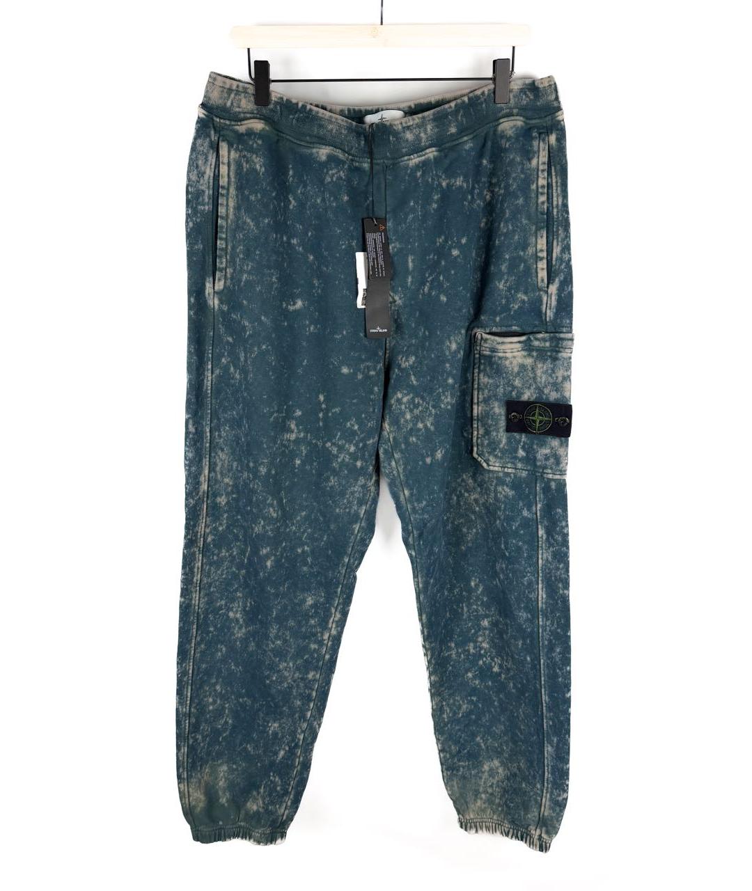 STONE ISLAND Синие хлопковые повседневные брюки, фото 8