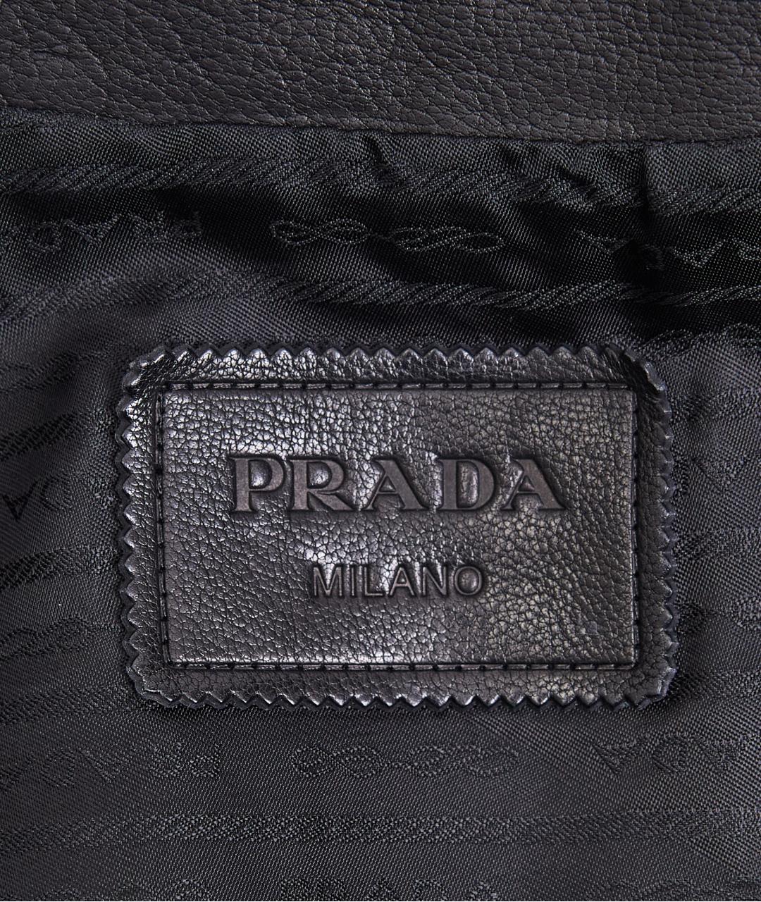 PRADA Черная кожаная куртка, фото 4