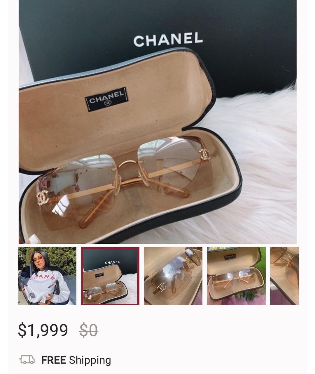 CHANEL VINTAGE Золотые металлические солнцезащитные очки, фото 6