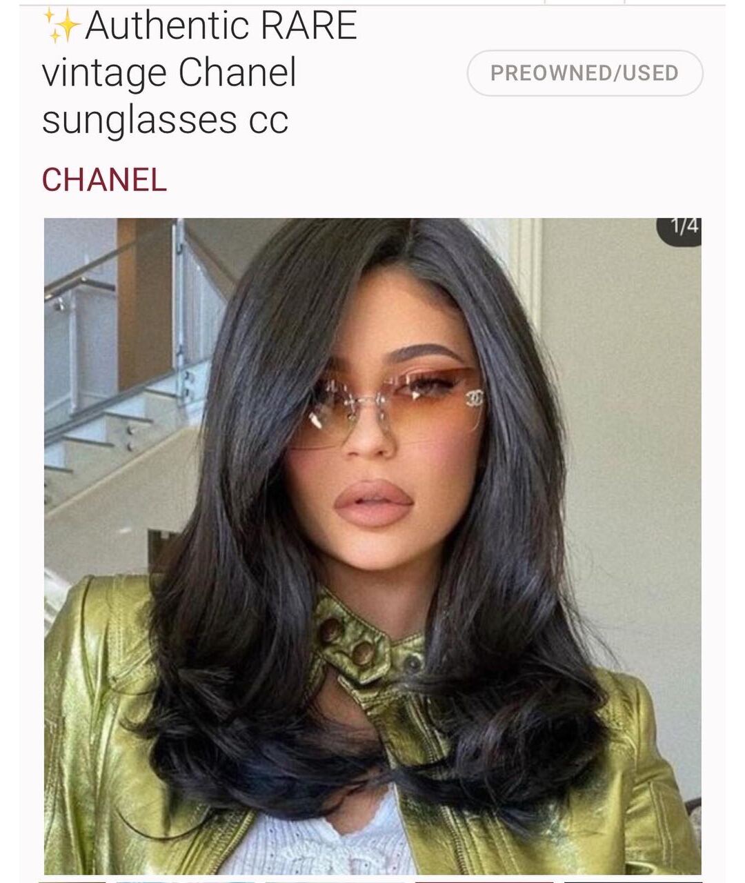 CHANEL VINTAGE Золотые металлические солнцезащитные очки