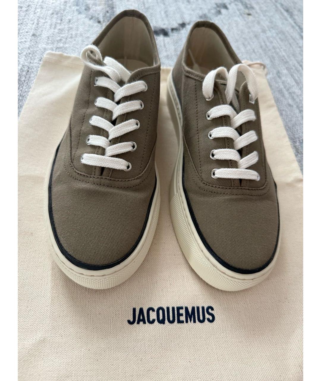 JACQUEMUS Хаки текстильные кеды, фото 3
