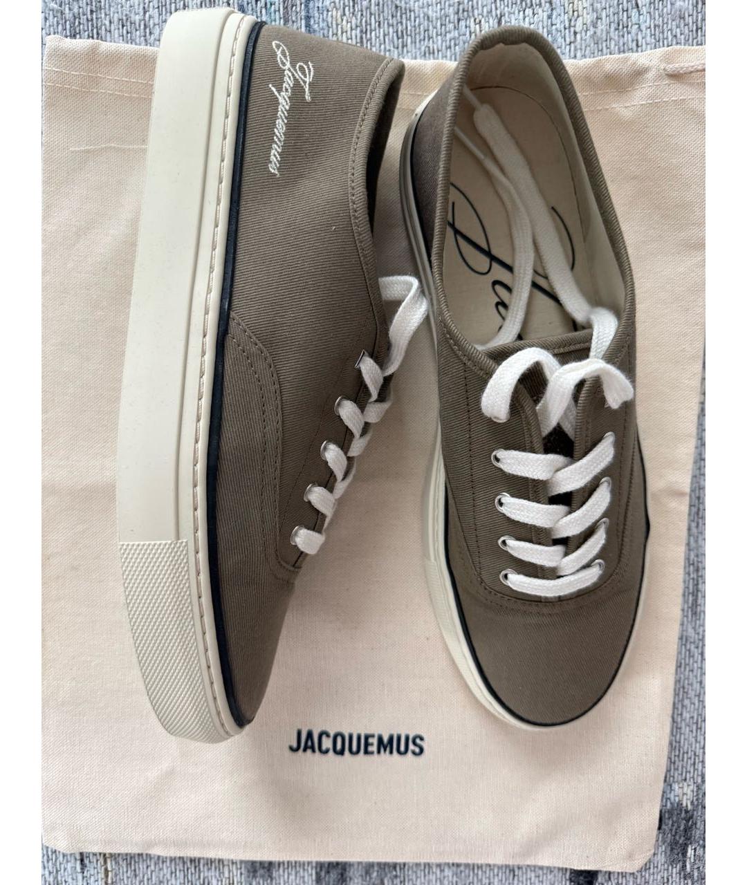 JACQUEMUS Хаки текстильные кеды, фото 8