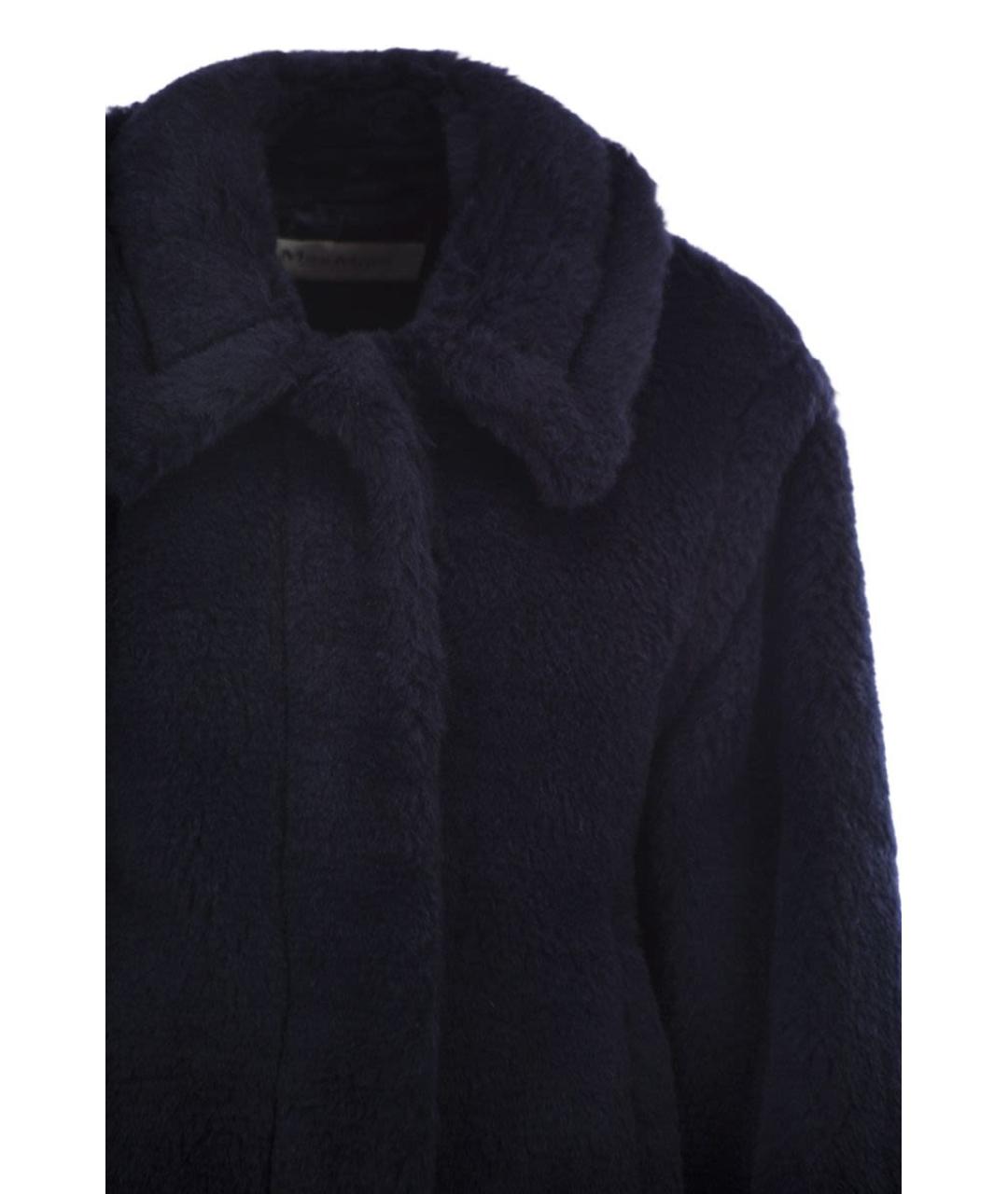 MAX MARA Темно-синяя шерстяная шуба, фото 4