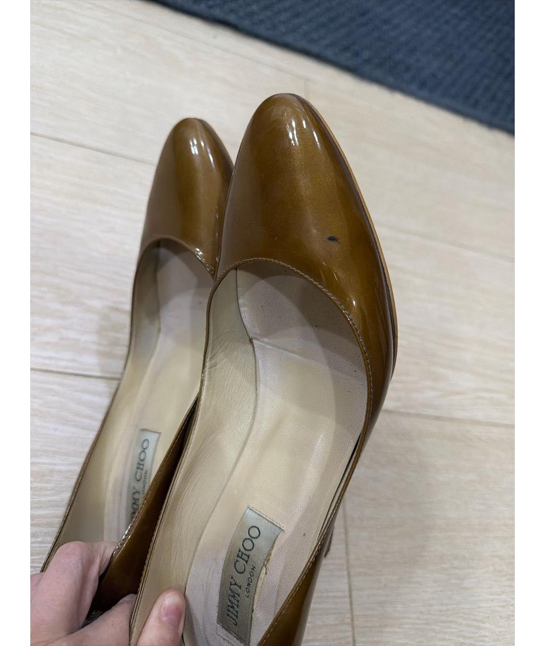 JIMMY CHOO Коричневые туфли из лакированной кожи, фото 3