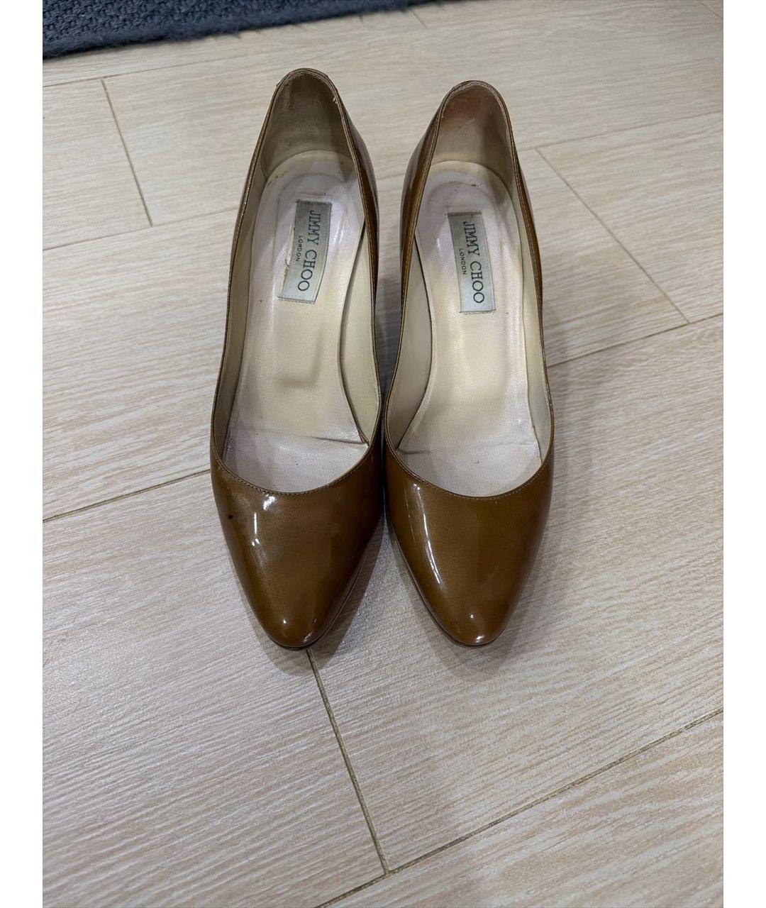 JIMMY CHOO Коричневые туфли из лакированной кожи, фото 2