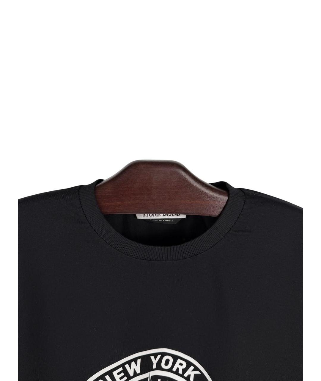 STONE ISLAND Черная хлопковая футболка, фото 7