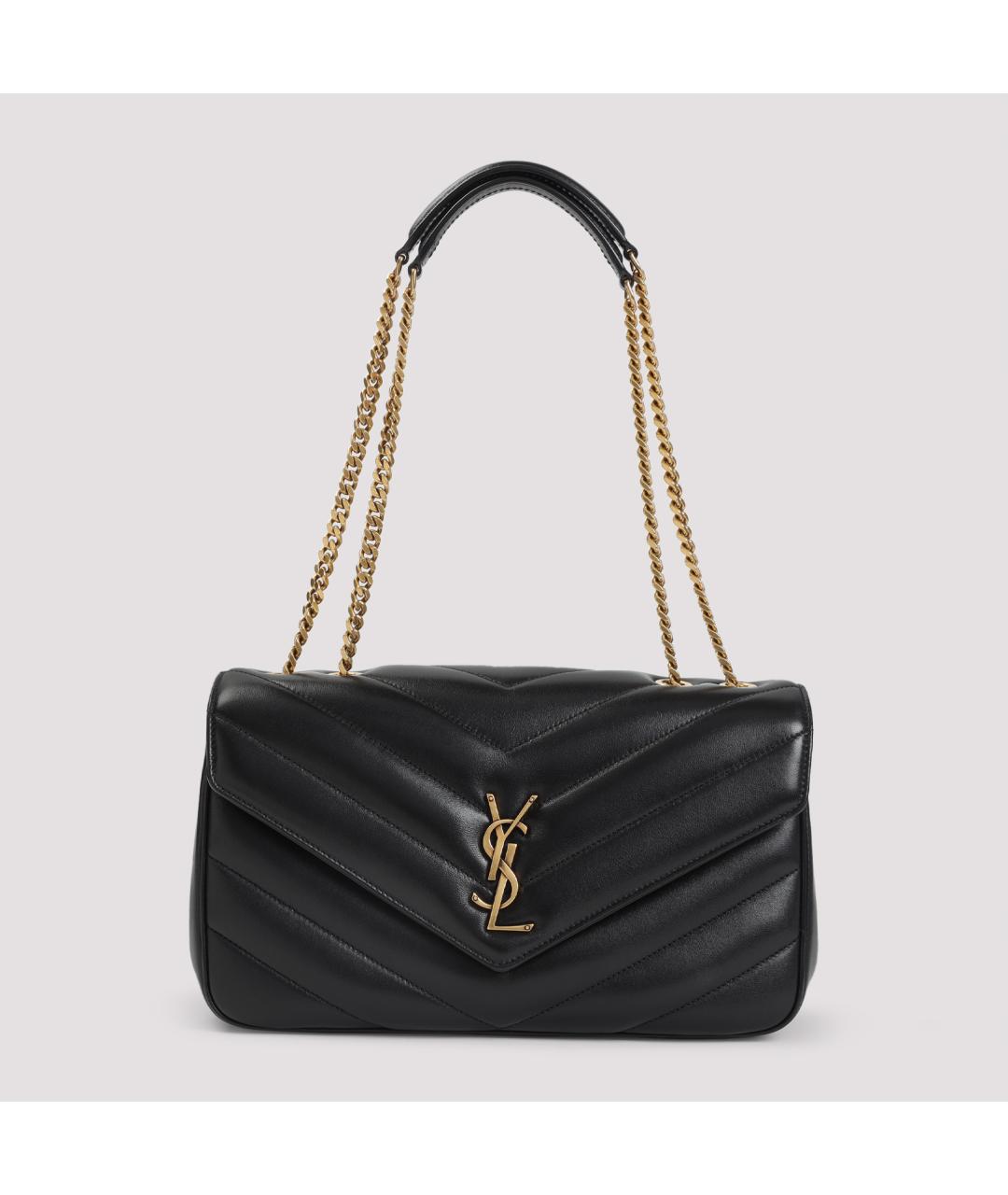 SAINT LAURENT Черная кожаная сумка через плечо, фото 2