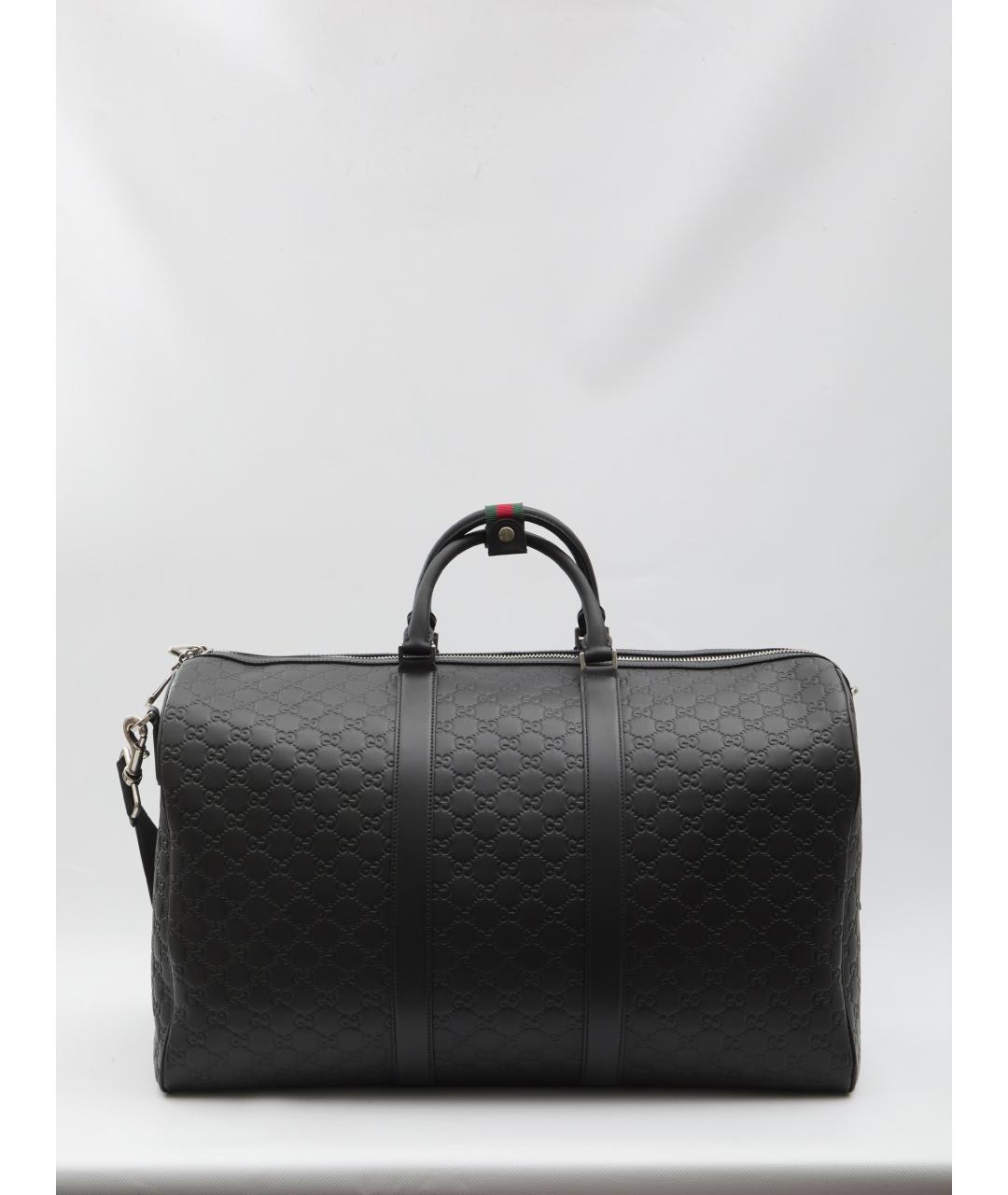 GUCCI Черная кожаная дорожная/спортивная сумка, фото 5