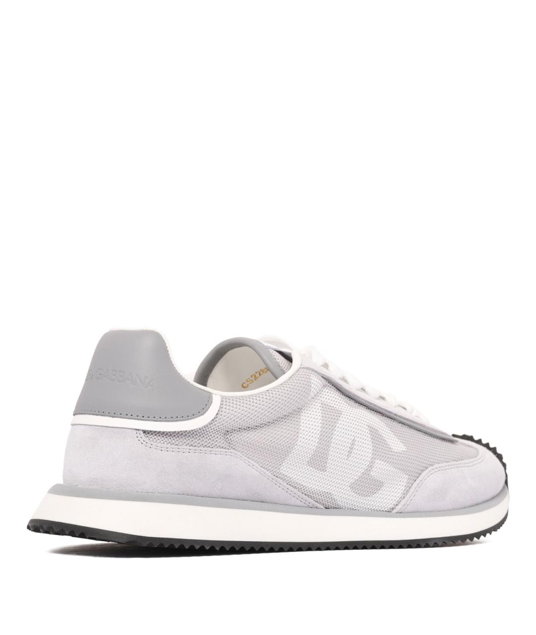 DOLCE&GABBANA Серые синтетические низкие кроссовки / кеды, фото 3
