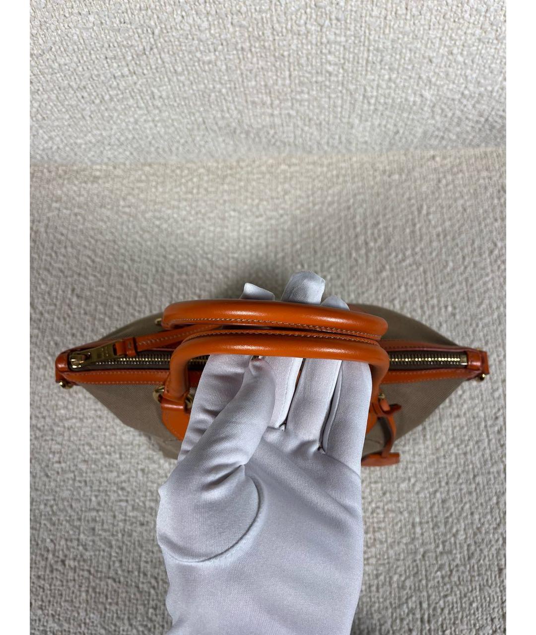 PRADA Бежевая тканевая сумка тоут, фото 7