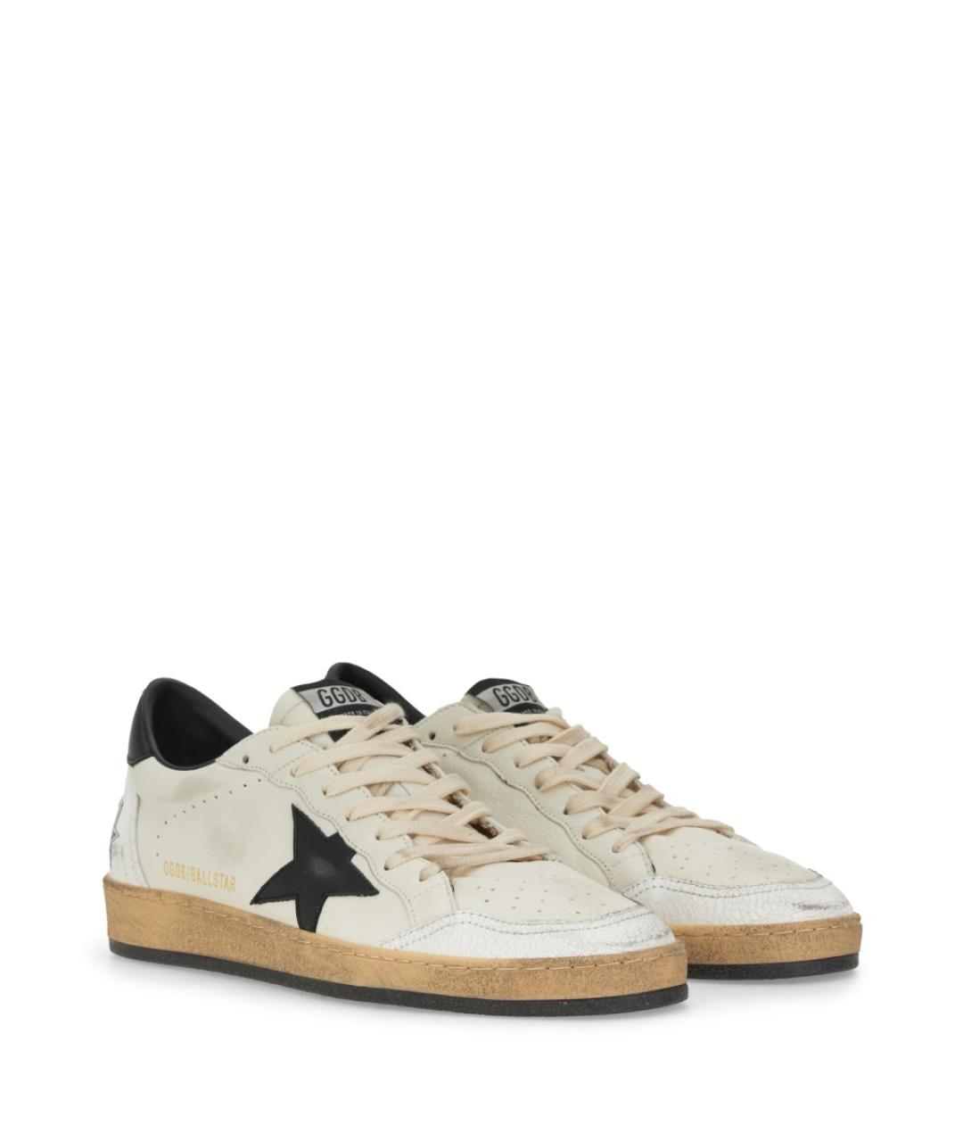 GOLDEN GOOSE DELUXE BRAND Белые кожаные низкие кроссовки / кеды, фото 2