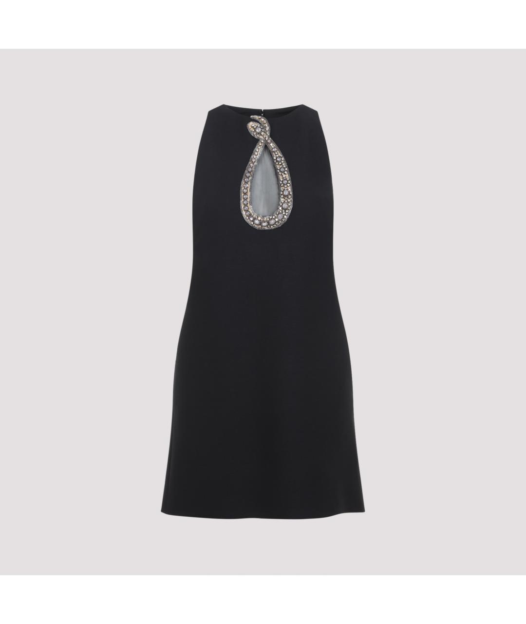 VALENTINO Черное шерстяное коктейльное платье, фото 2