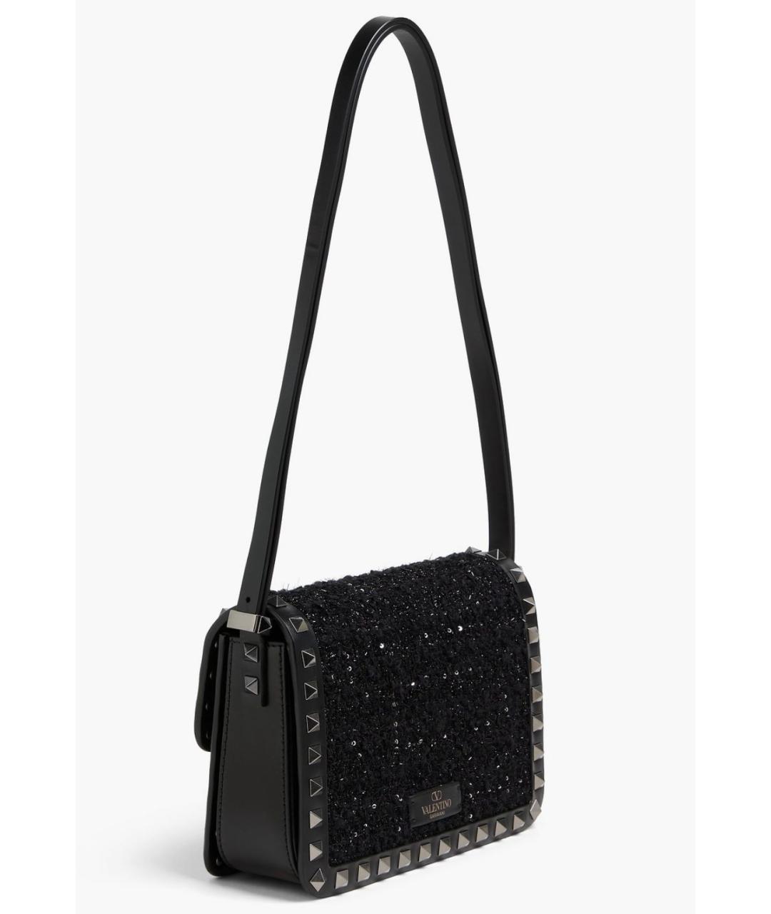VALENTINO Черная кожаная сумка через плечо, фото 3