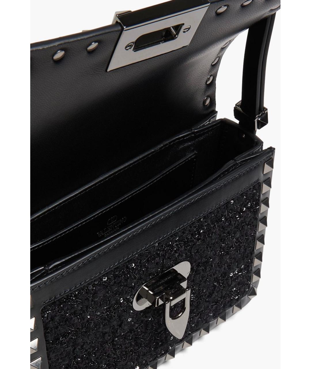 VALENTINO Черная кожаная сумка через плечо, фото 4