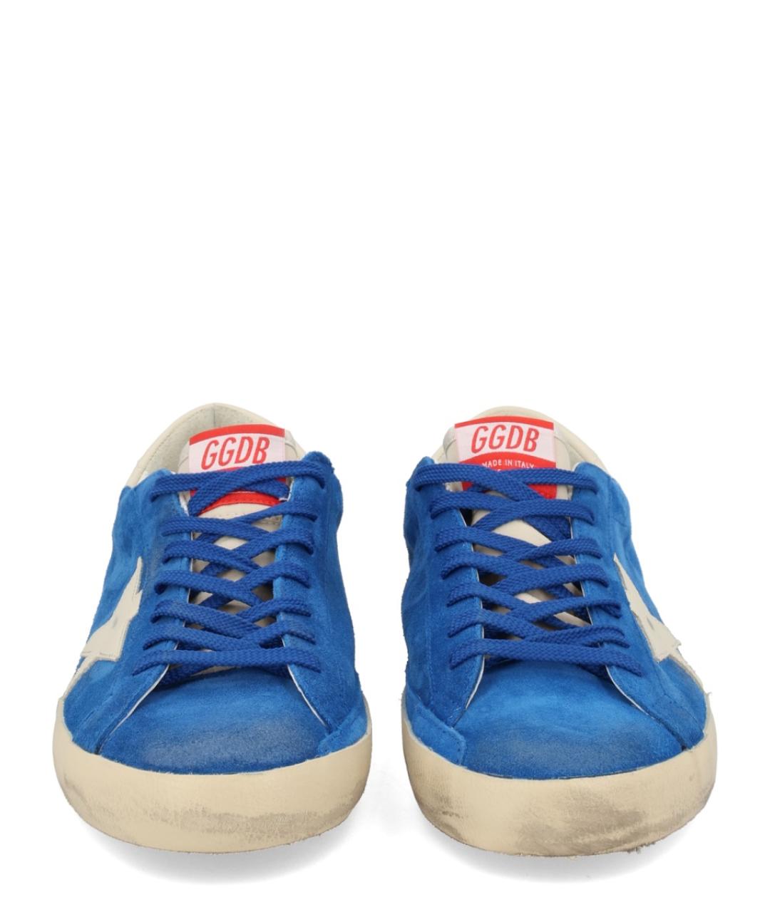 GOLDEN GOOSE DELUXE BRAND Синие замшевые низкие кроссовки / кеды, фото 5