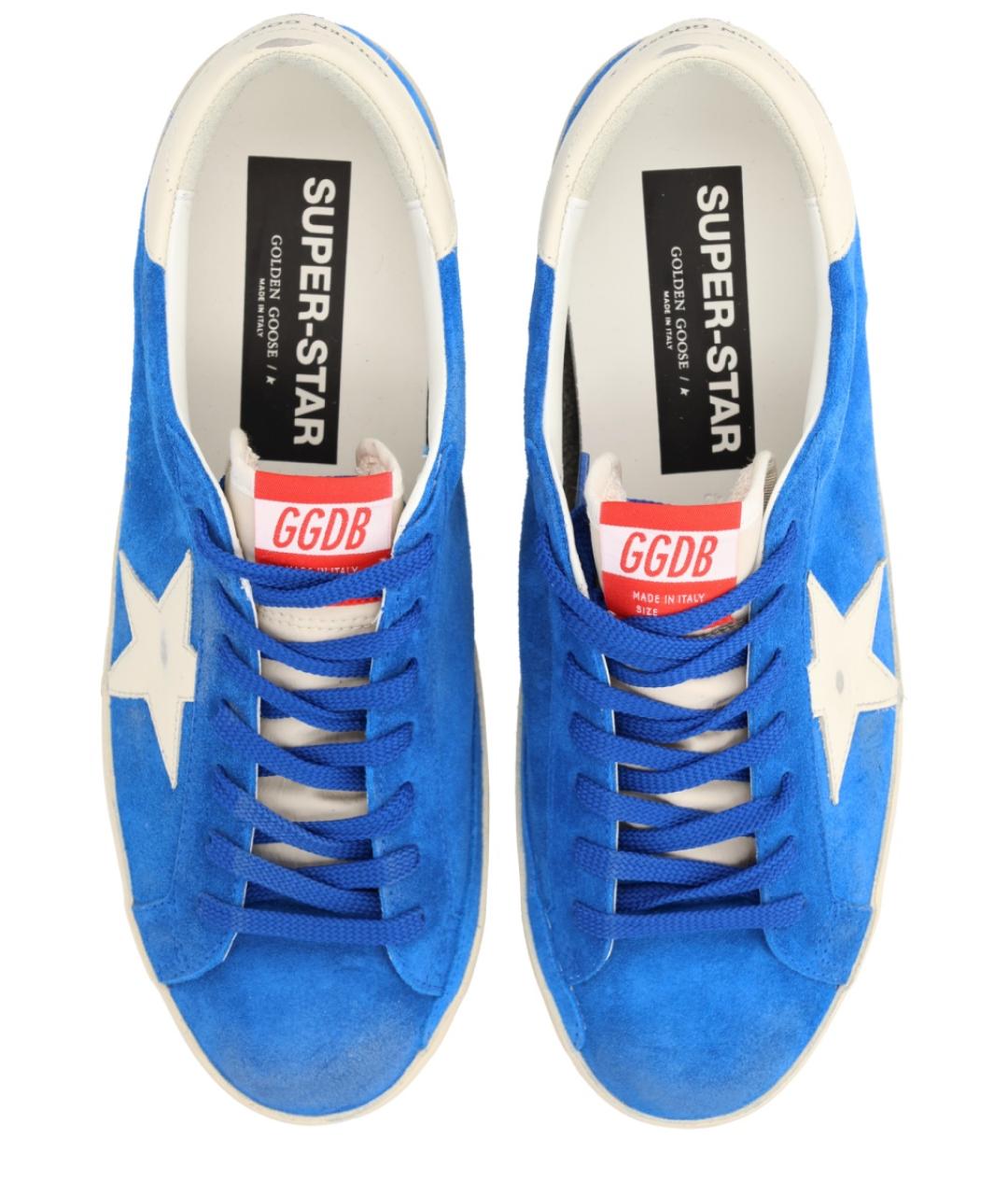 GOLDEN GOOSE DELUXE BRAND Синие замшевые низкие кроссовки / кеды, фото 3