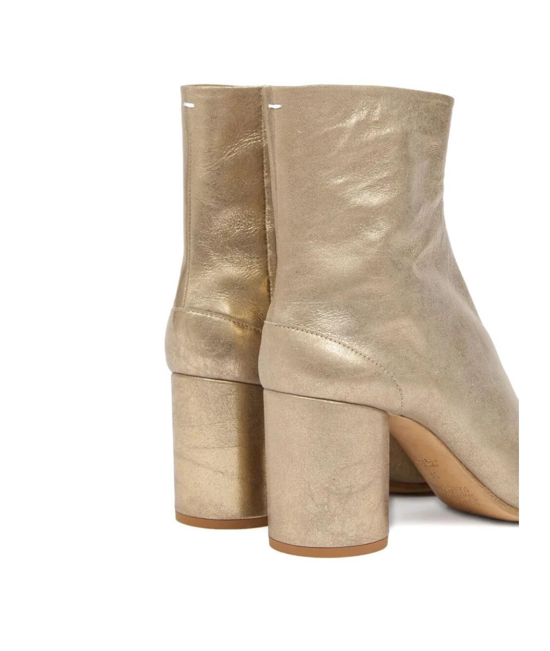 MAISON MARGIELA Золотые кожаные ботильоны, фото 3