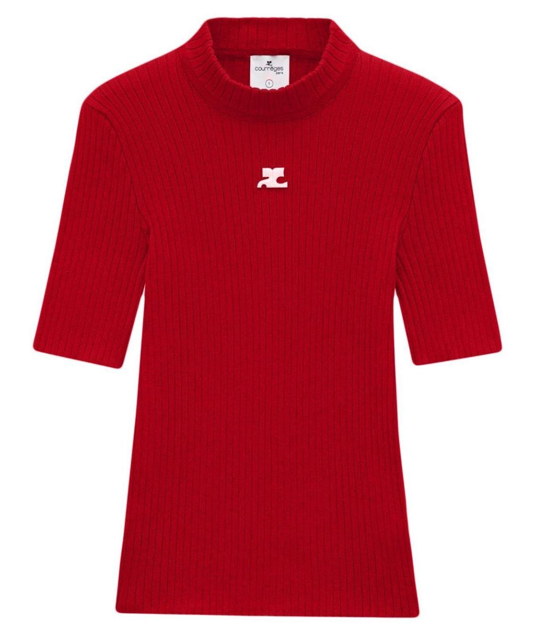 COURREGES Красная хлопковая футболка, фото 1