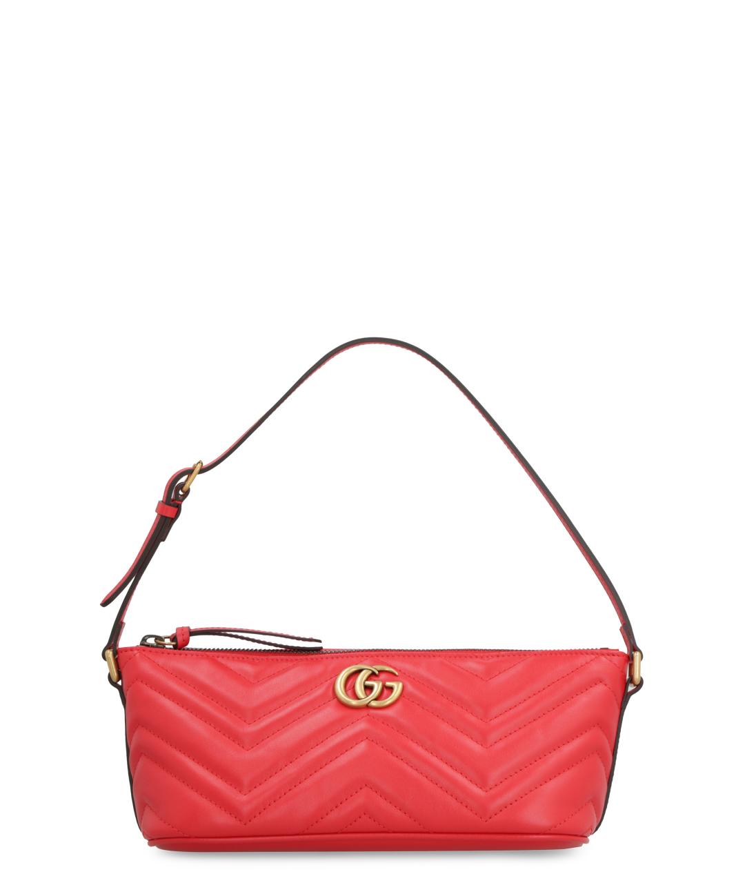 GUCCI Красная кожаная сумка с короткими ручками, фото 1