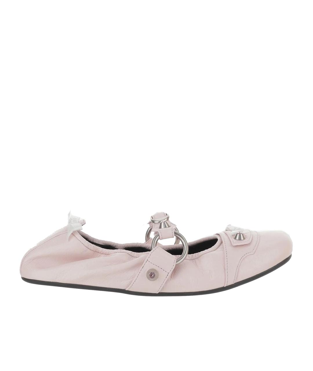 BALENCIAGA Розовые кожаные балетки, фото 1