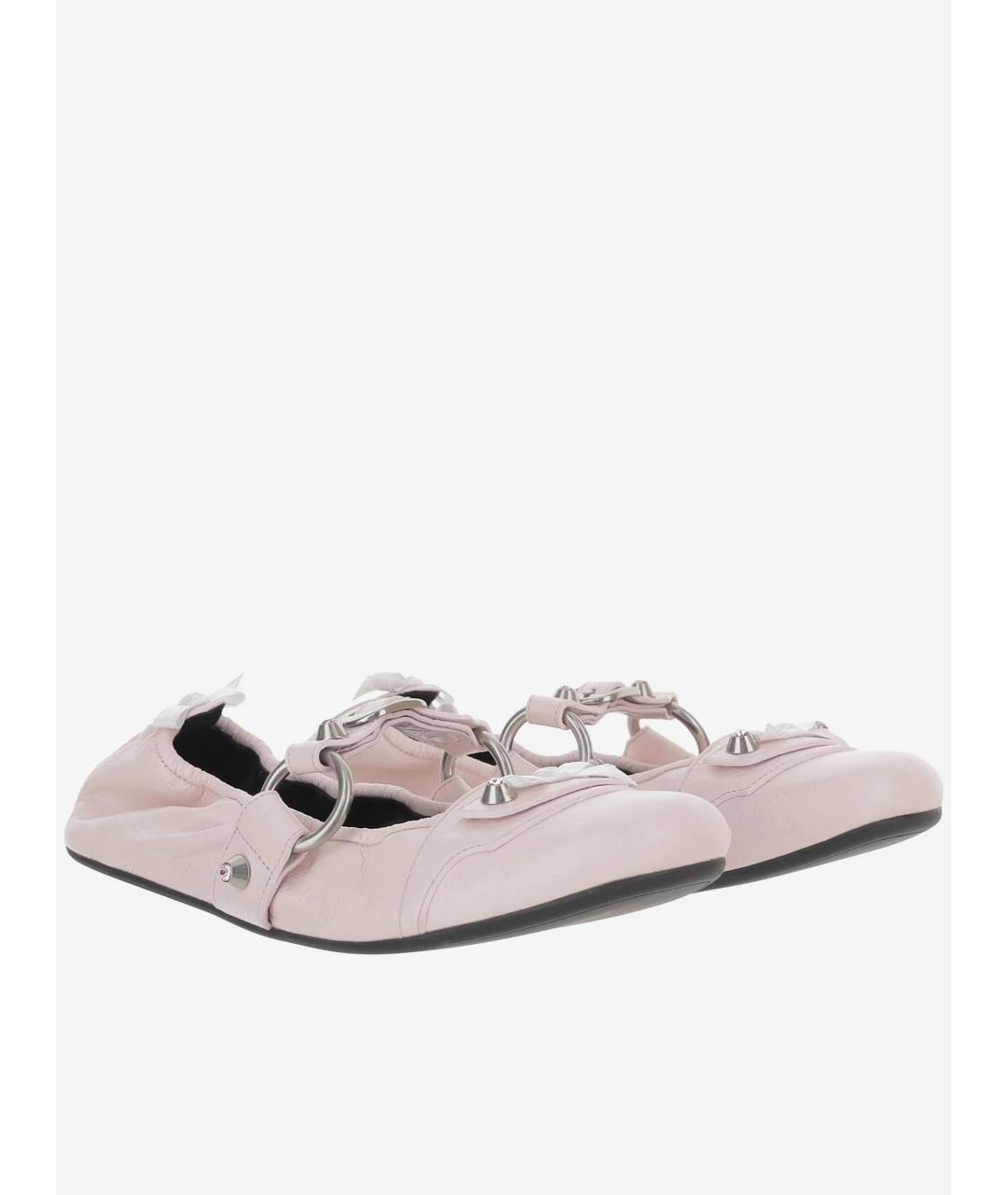 BALENCIAGA Розовые кожаные балетки, фото 3